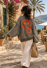 Charger l'image dans la galerie, Damen Herbst Winter Oversized Smile Sweatshirt - Made in Italy
