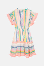 Lade das Bild in den Galerie-Viewer, Piti Cuiti Sommer Boho Minikleid mit bunten Streifen
