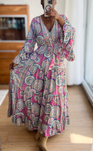 Carica l&#39;immagine nel visualizzatore di Gallery, Damen Boho Seide Maxikleid

