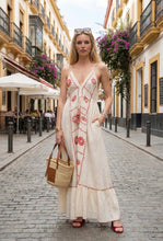 Carica l'immagine nel visualizzatore di Gallery, Damen Sommer Ibiza Boho Maxikleid mit tiefem Rückenausschnitt
