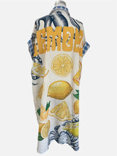 Charger l'image dans la galerie, Damen Sommer Hemdblusenkleid mit Zitronenmuster - Made in Italy
