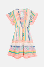 Lade das Bild in den Galerie-Viewer, Piti Cuiti Sommer Boho Minikleid mit bunten Streifen
