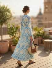 Lade das Bild in den Galerie-Viewer, Damen Sommer Boho Seide Maxikleid
