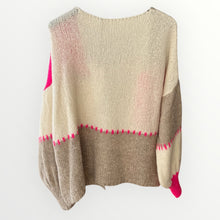 Carregar imagem no visualizador da galeria, Damen Strickjacke mit Blockstreifen - Made in Italy
