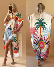 Charger l'image dans la galerie, Damen Sommer bedrucktes Hemdblusenkleid - Made in Italy
