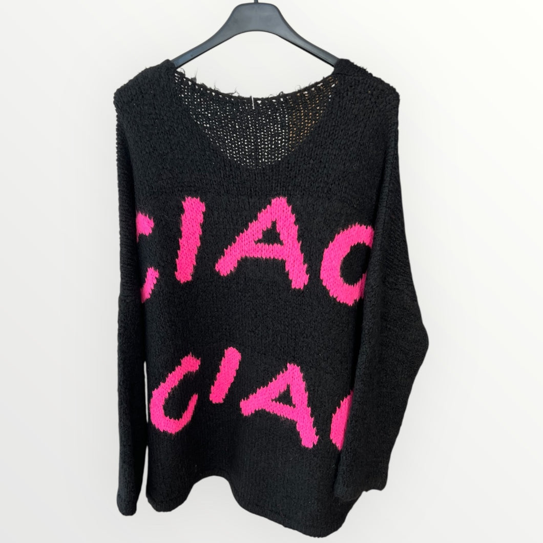Damen Oversized Ciao Pullover- Made in Italy