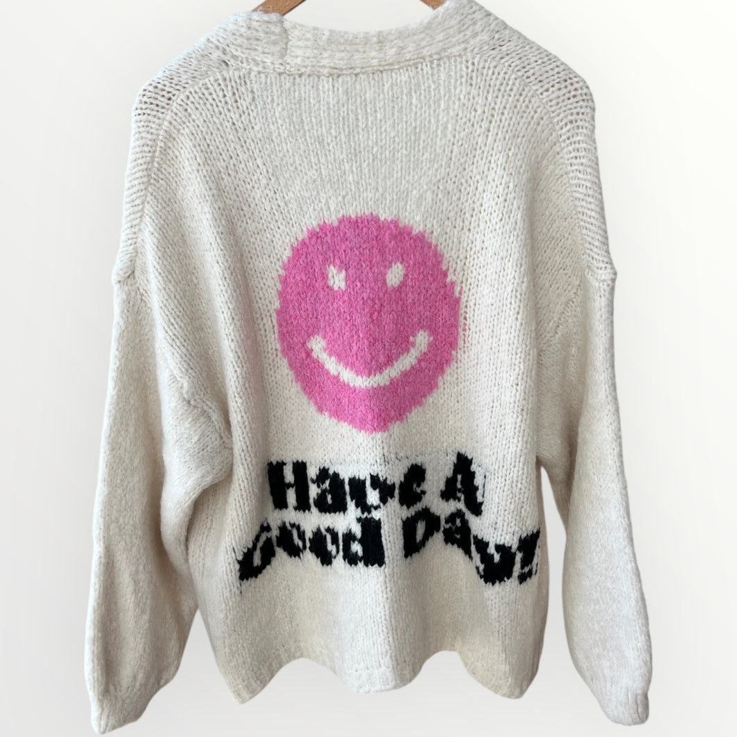 Damen Strickjacke Have a Good Day-Made in Italy