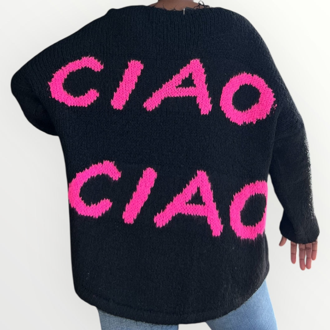 Damen Oversized Ciao Pullover- Made in Italy