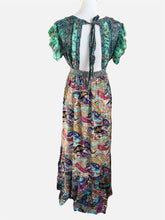 Afbeelding in Gallery-weergave laden, Gold &amp; Silver Boho Maxikleid mit V-Ausschnitt

