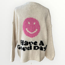 Carica l&#39;immagine nel visualizzatore di Gallery, Damen Strickjacke Have a Good Day-Made in Italy
