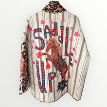 Afbeelding in Gallery-weergave laden, Damen Herbst Winter Steppjacke mit Leopardenmuster und Pferdemotiv - Made in Italy
