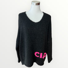 Carica l&#39;immagine nel visualizzatore di Gallery, Damen Oversized Ciao Pullover- Made in Italy
