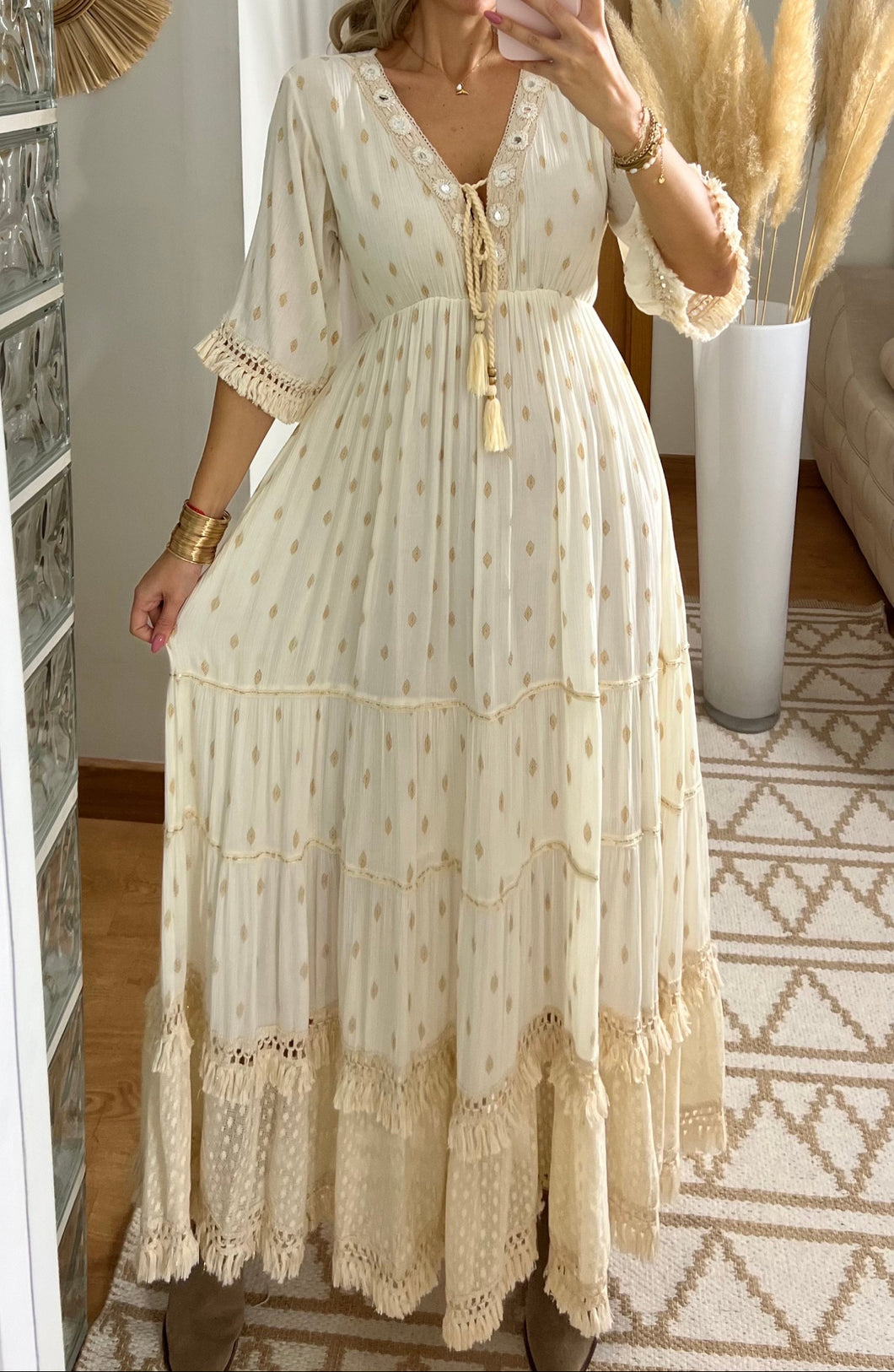 Damen Ibiza Boho Maxikleid