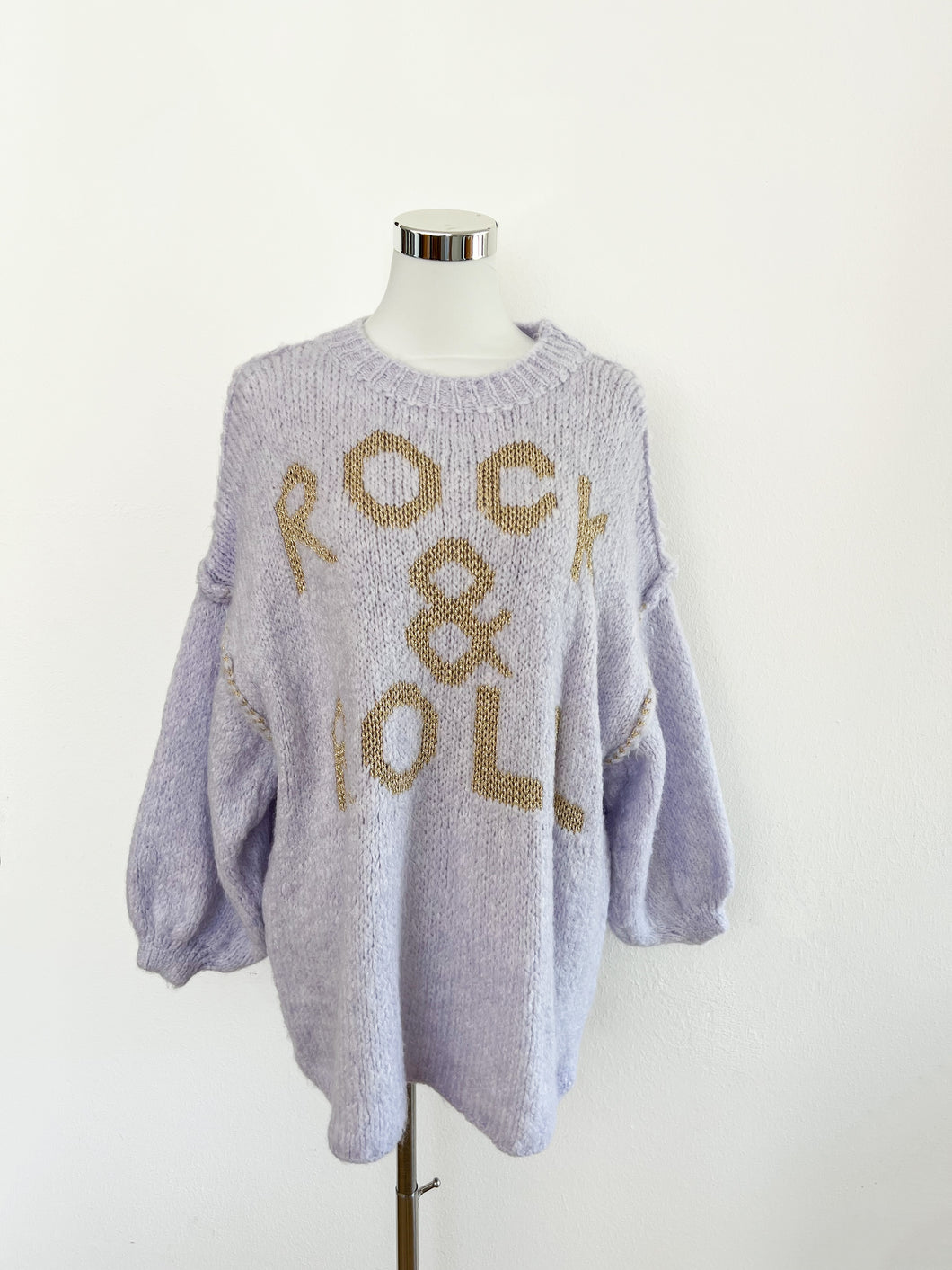 Damen Oversize Kuscheliger Strickpullover ROCK & ROLL