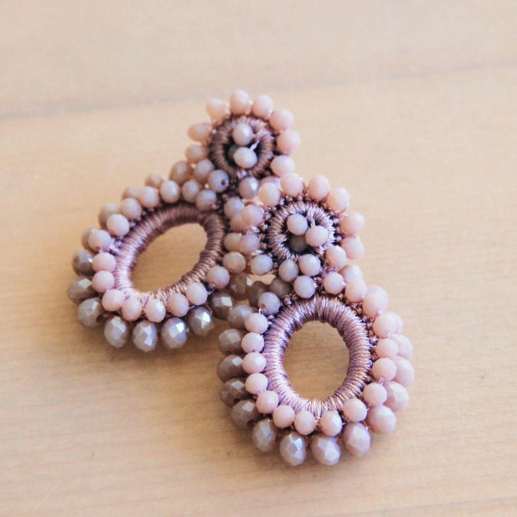 Mauve facet earrings