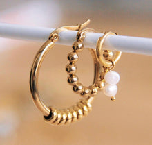 Load image into Gallery viewer, STAINLESS STEEL CREOLE 30MM WITH RINGS - GOLD
